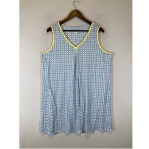 Grannycore Celestial Dreams Women 2X Blue Yellow Floral Sleeveless Nightgown